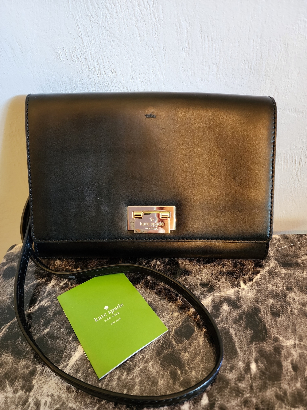 kate spade Black Leather Crossbody Bag